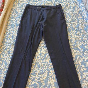 Banana Republic Women's Ryan Straight Navy Wool Pants 12 Long